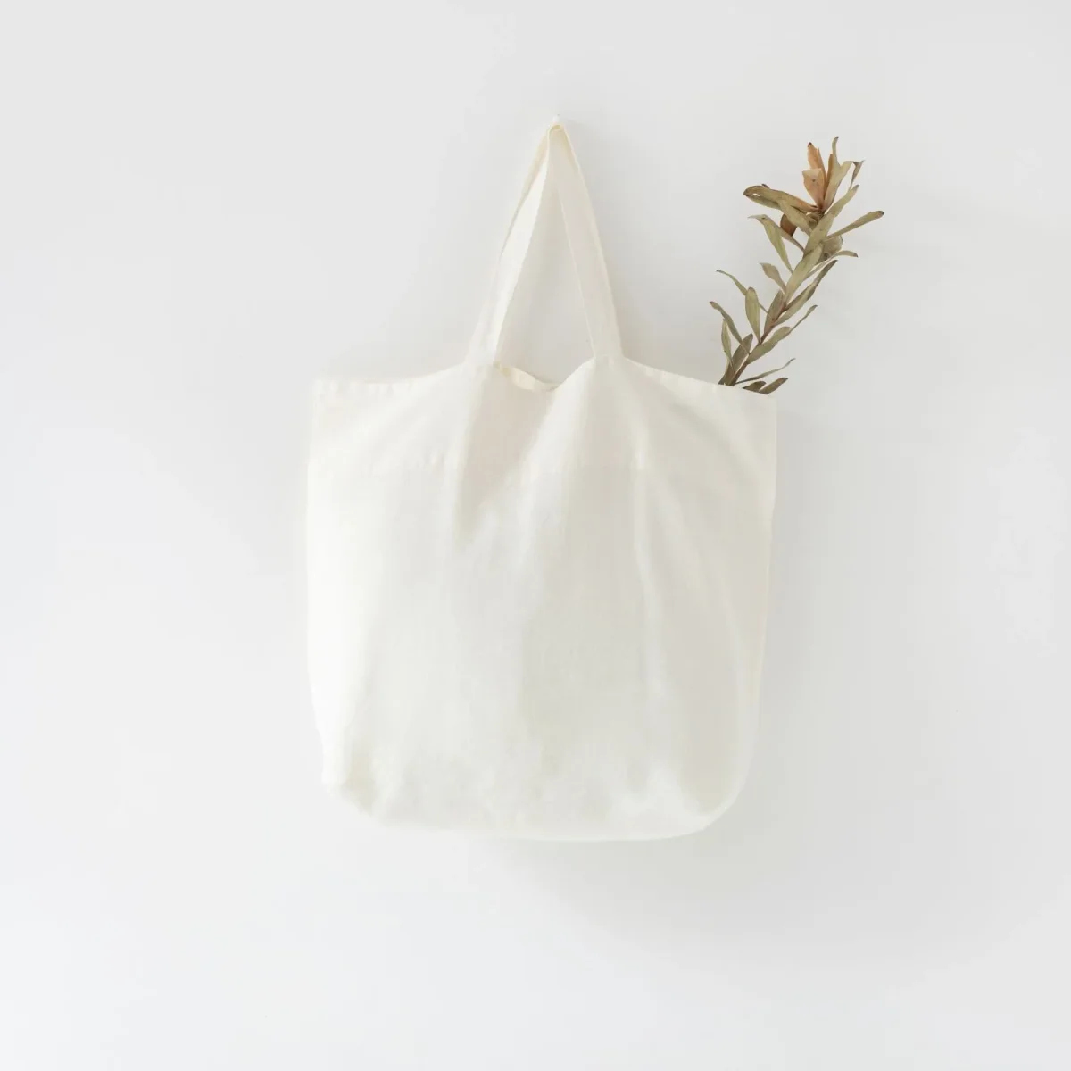 Große Leinentasche, Off-White – Bild 2